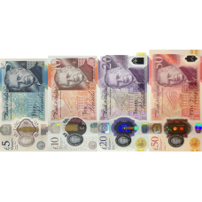 (269) ** PNew (PN398,399,400,401) Great Britain - 5,10,20 & 50 Pounds (2024) (Set of 4 Notes)